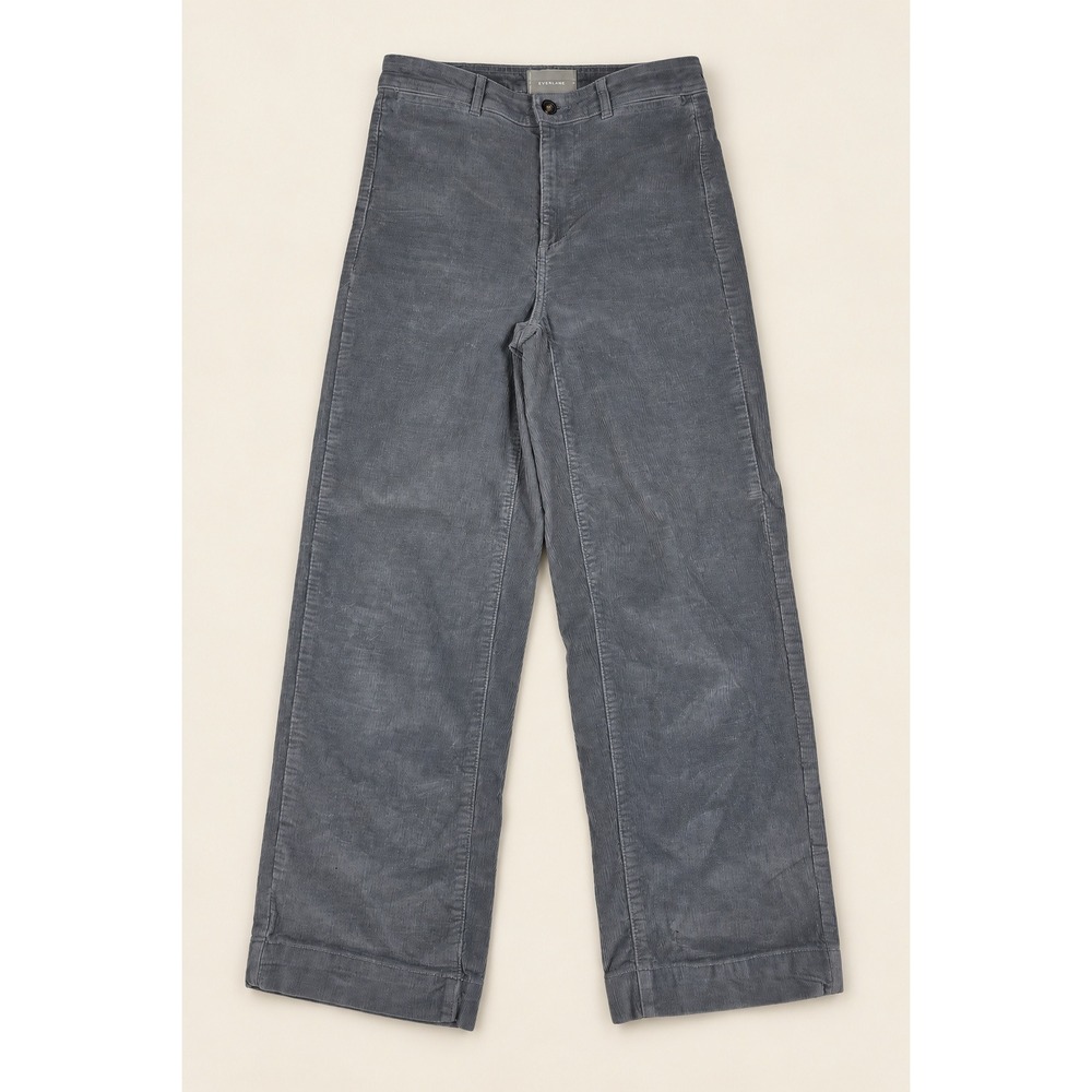 Everlane Gray Corduroy Wide Leg Pants High Rise 70s Minimalist Size 6